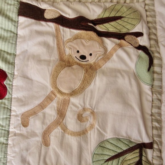VTG Baby Quilt Crib Blanket Zoo Giraffe Lion Turtle Gator Giraffe Safari Jungle - Picture 5 of 9
